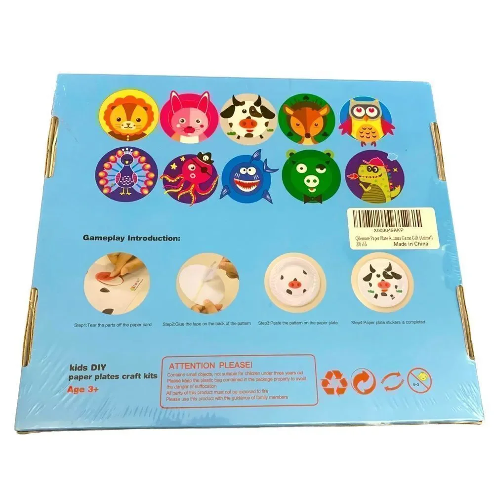 Qilemore Kids DIY Paper Plates Craft Kits Skills Development Creative Art